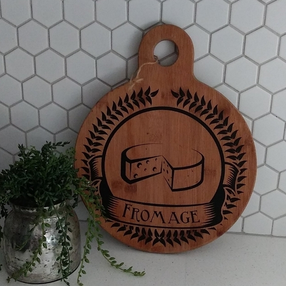 Round Wooden‎ Cheese Board Fromage large farm house - Picture 1 of 9